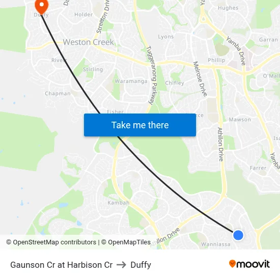 Gaunson Cr at Harbison Cr to Duffy map