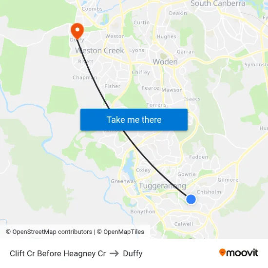 Clift Cr Before Heagney Cr to Duffy map