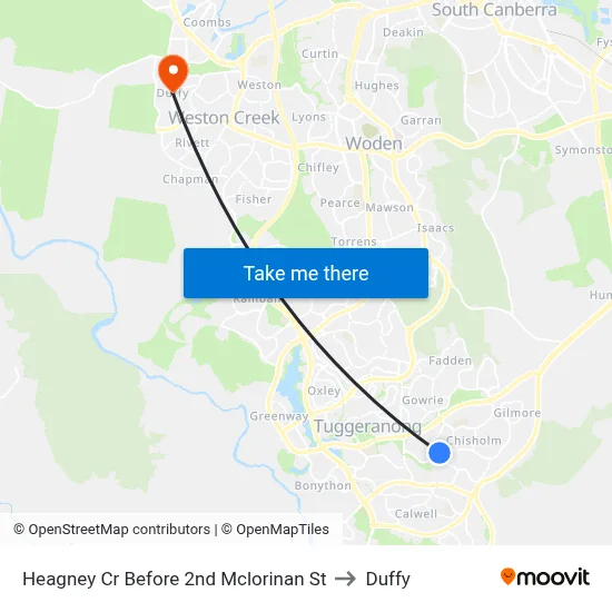 Heagney Cr Before 2nd Mclorinan St to Duffy map