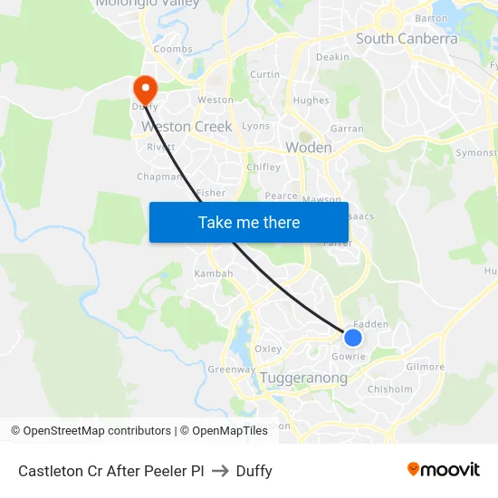 Castleton Cr After Peeler Pl to Duffy map