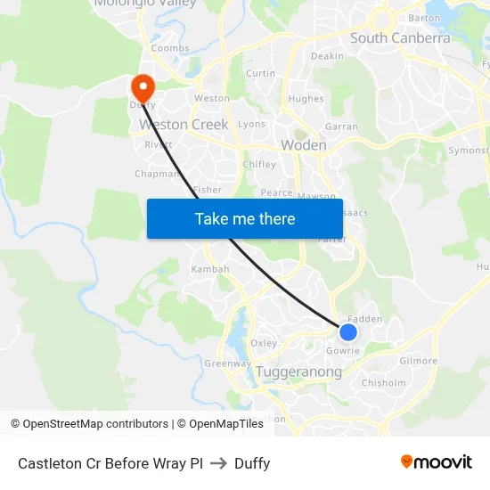 Castleton Cr Before Wray Pl to Duffy map