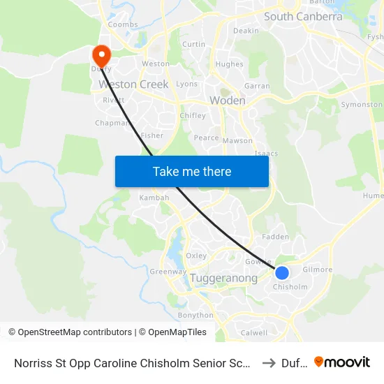 Norriss St Opp Caroline Chisholm Senior School to Duffy map