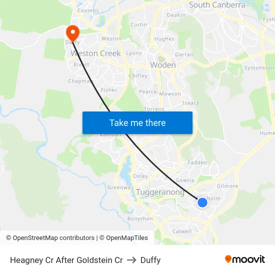 Heagney Cr After Goldstein Cr to Duffy map