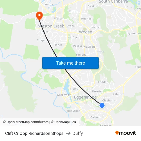 Clift Cr Opp Richardson Shops to Duffy map