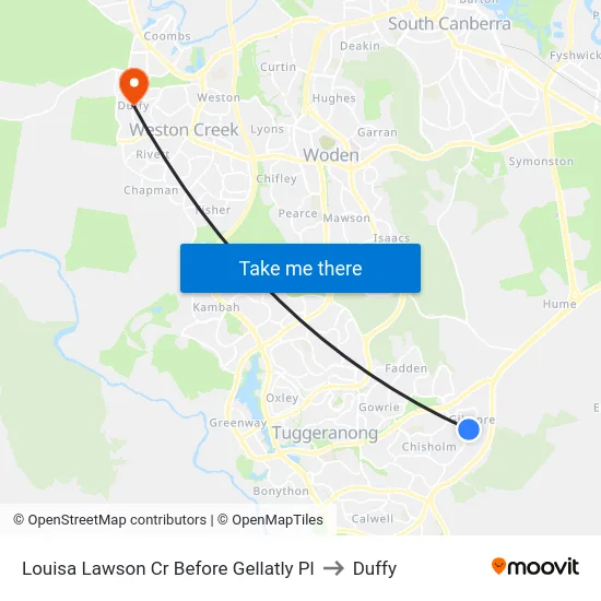 Louisa Lawson Cr Before Gellatly Pl to Duffy map