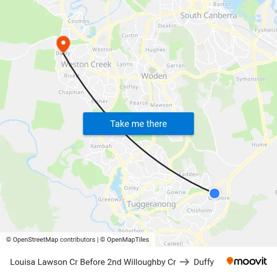 Louisa Lawson Cr Before 2nd Willoughby Cr to Duffy map