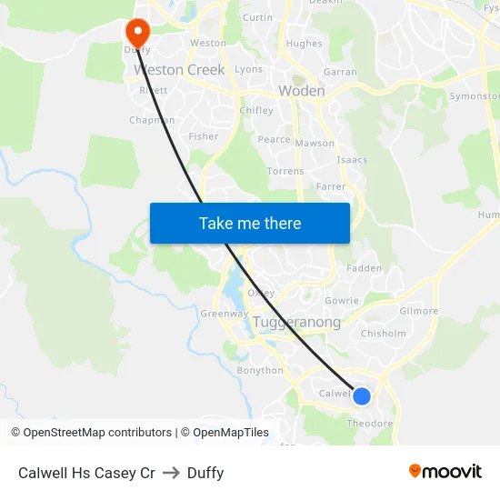 Calwell Hs Casey Cr to Duffy map