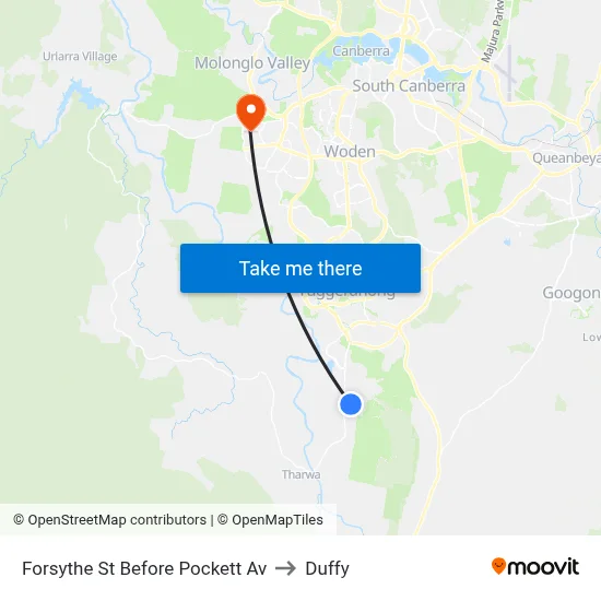 Forsythe St Before Pockett Av to Duffy map