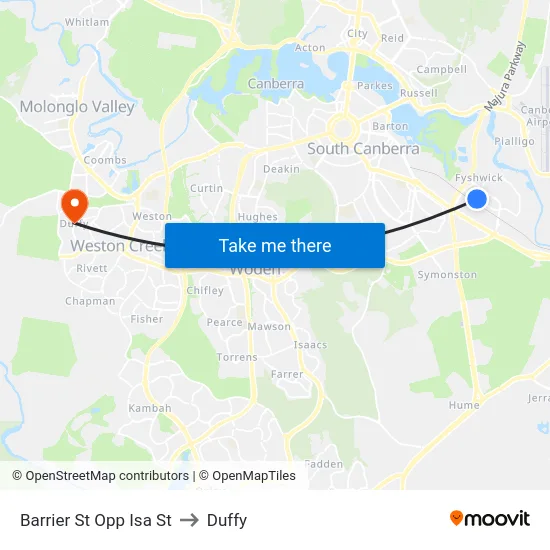 Barrier St Opp Isa St to Duffy map