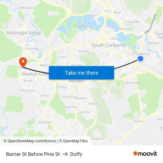 Barrier St Before Pirie St to Duffy map