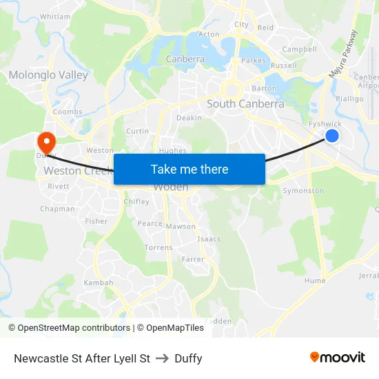 Newcastle St After Lyell St to Duffy map