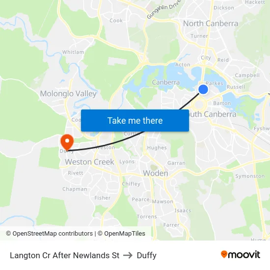 Langton Cr After Newlands St to Duffy map