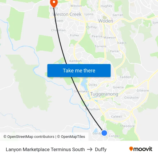 Lanyon Marketplace Terminus South to Duffy map