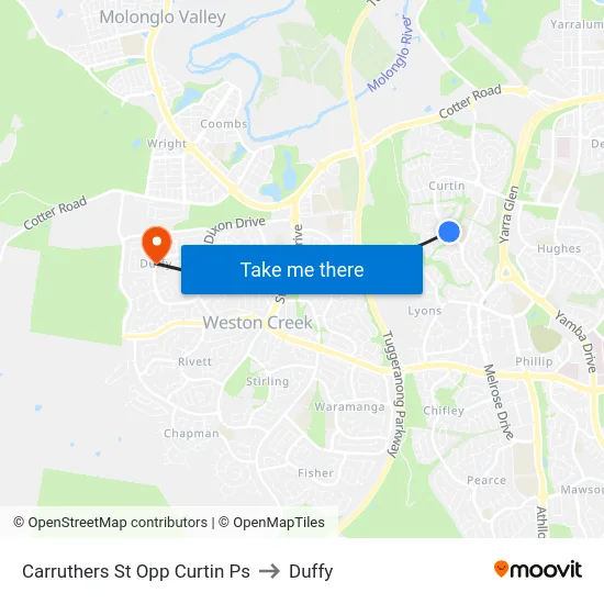 Carruthers St Opp Curtin Ps to Duffy map