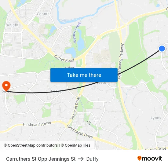 Carruthers St Opp Jennings St to Duffy map