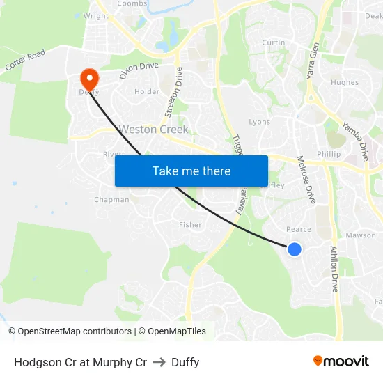 Hodgson Cr at Murphy Cr to Duffy map