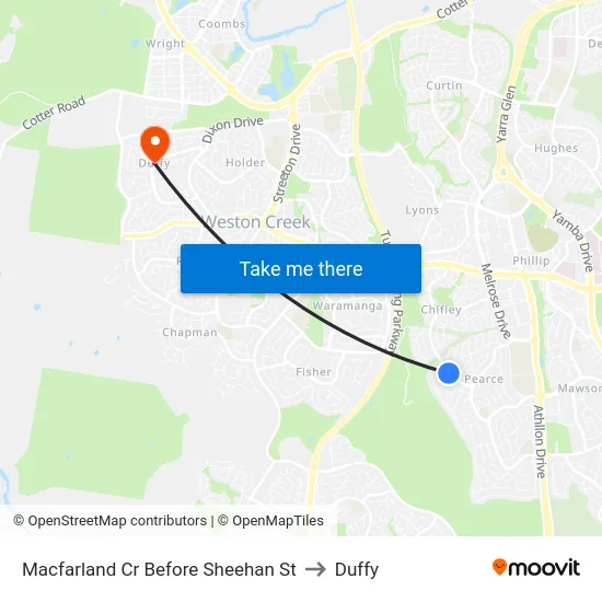 Macfarland Cr Before Sheehan St to Duffy map