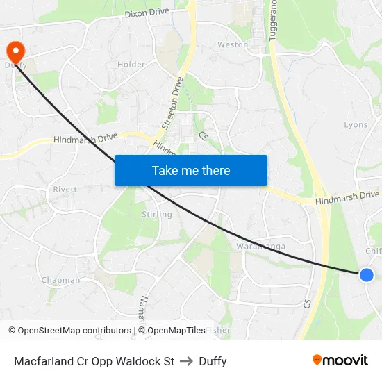 Macfarland Cr Opp Waldock St to Duffy map