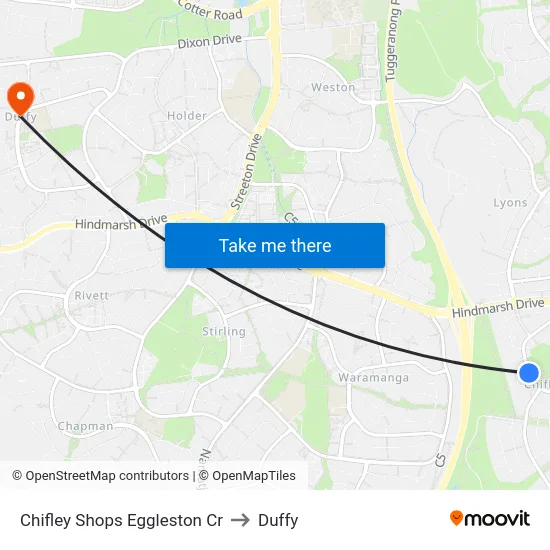 Chifley Shops Eggleston Cr to Duffy map
