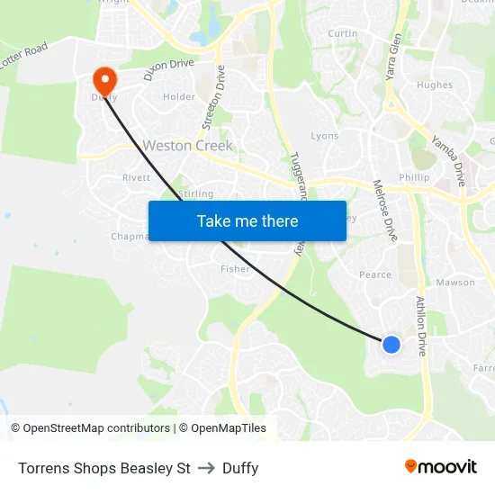 Torrens Shops Beasley St to Duffy map