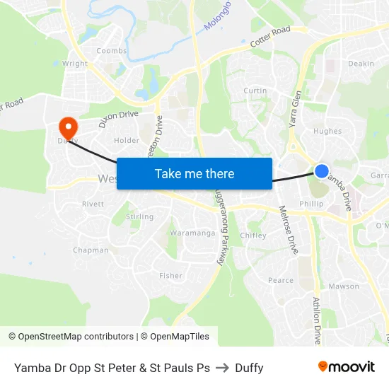 Yamba Dr Opp St Peter & St Pauls Ps to Duffy map