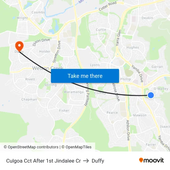 Culgoa Cct After 1st Jindalee Cr to Duffy map