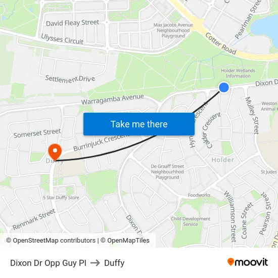 Dixon Dr Opp Guy Pl to Duffy map