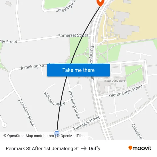 Renmark St After 1st Jemalong St to Duffy map