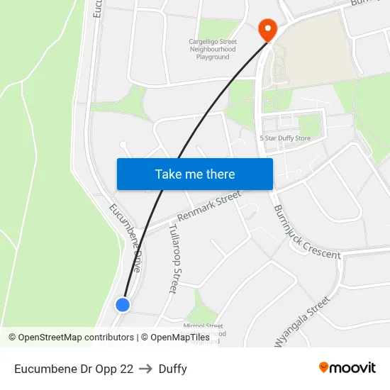 Eucumbene Dr Opp 22 to Duffy map