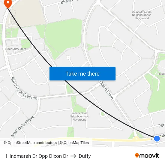 Hindmarsh Dr Opp Dixon Dr to Duffy map