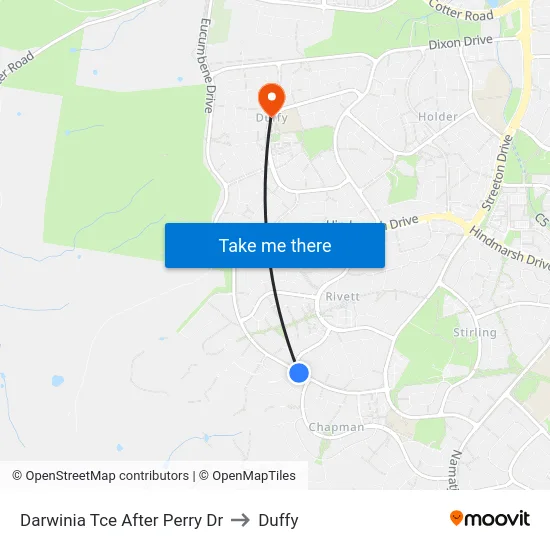 Darwinia Tce After Perry Dr to Duffy map