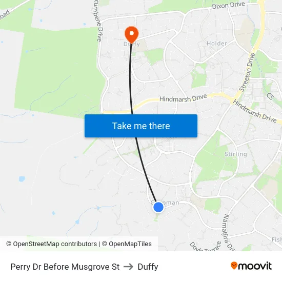 Perry Dr Before Musgrove St to Duffy map