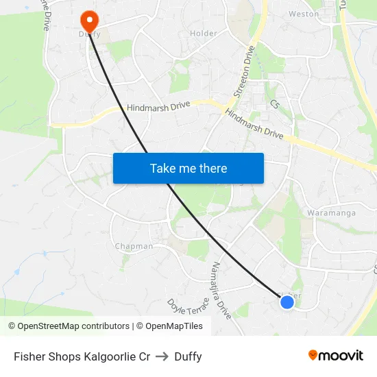 Fisher Shops Kalgoorlie Cr to Duffy map