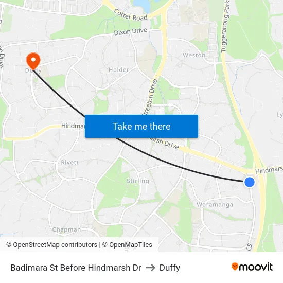 Badimara St Before Hindmarsh Dr to Duffy map
