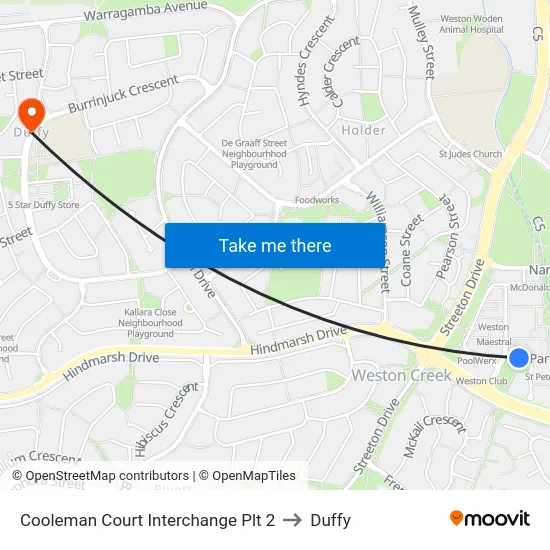 Cooleman Court Interchange Plt 2 to Duffy map