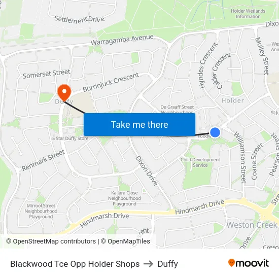 Blackwood Tce Opp Holder Shops to Duffy map