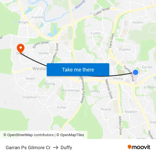 Garran Ps Gilmore Cr to Duffy map