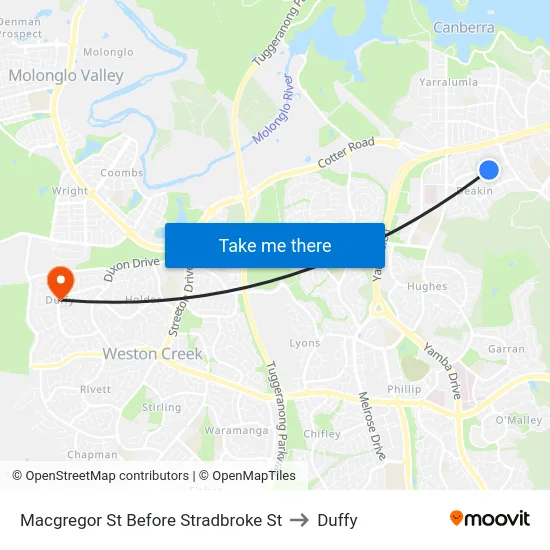 Macgregor St Before Stradbroke St to Duffy map