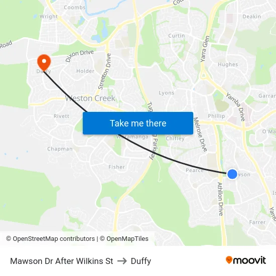 Mawson Dr After Wilkins St to Duffy map