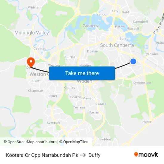 Kootara Cr Opp Narrabundah Ps to Duffy map