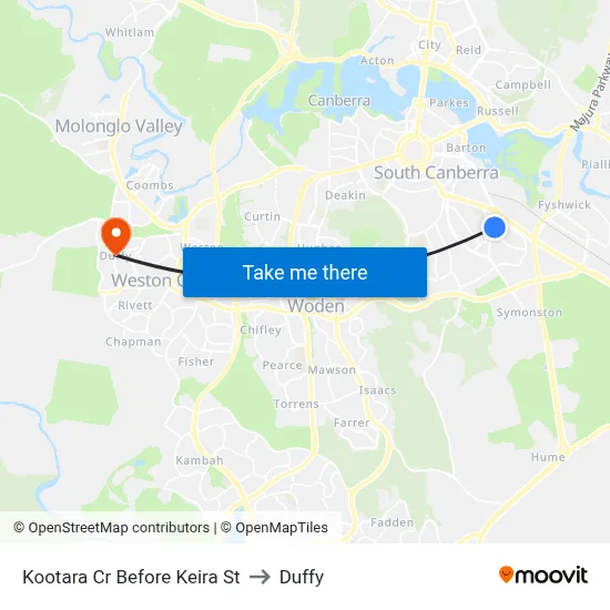 Kootara Cr Before Keira St to Duffy map