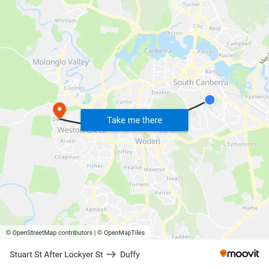 Stuart St After Lockyer St to Duffy map