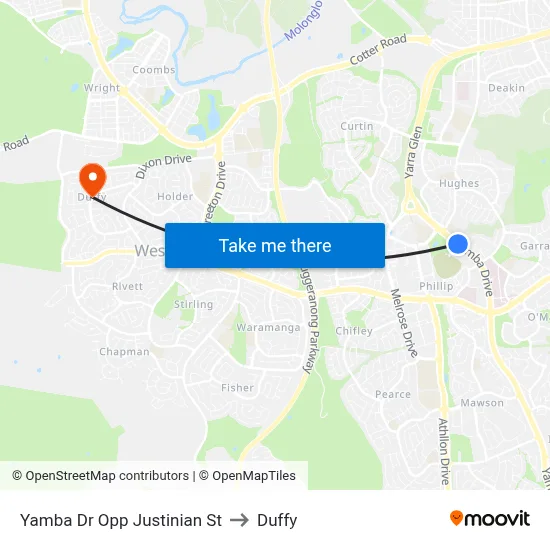 Yamba Dr Opp Justinian St to Duffy map