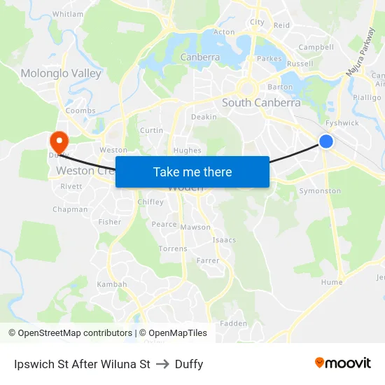 Ipswich St After Wiluna St to Duffy map