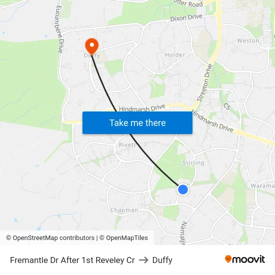 Fremantle Dr After 1st Reveley Cr to Duffy map