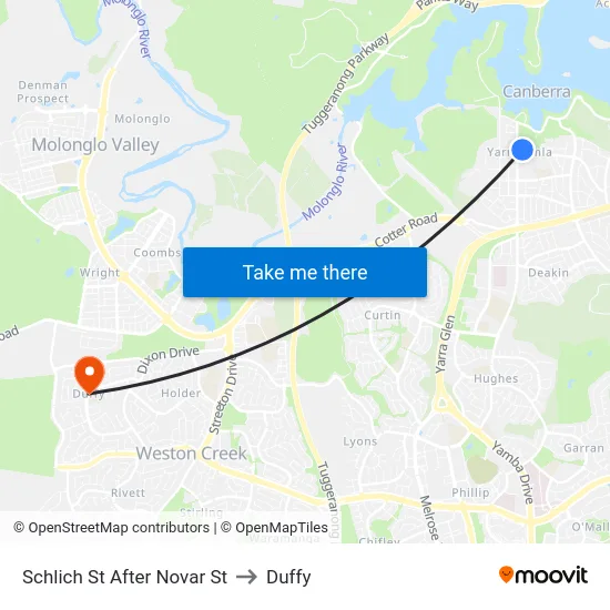 Schlich St After Novar St to Duffy map
