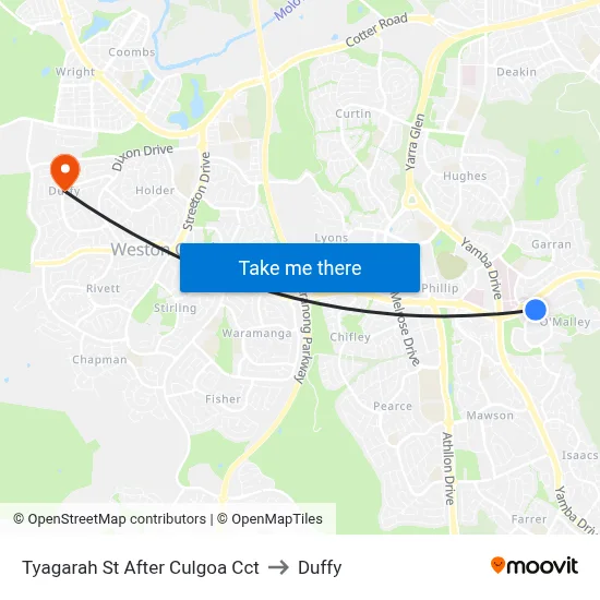 Tyagarah St After Culgoa Cct to Duffy map