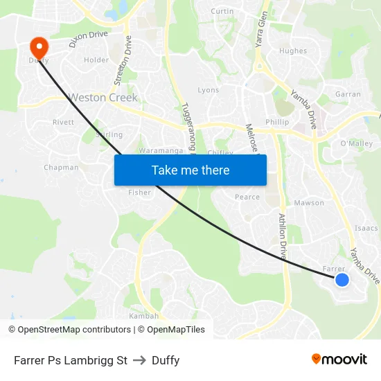 Farrer Ps Lambrigg St to Duffy map
