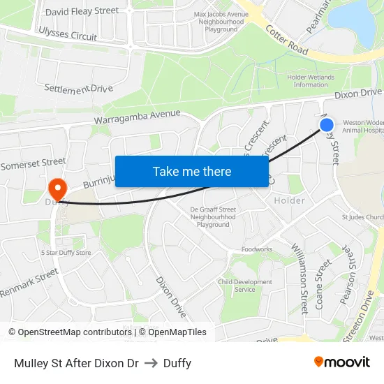 Mulley St After Dixon Dr to Duffy map