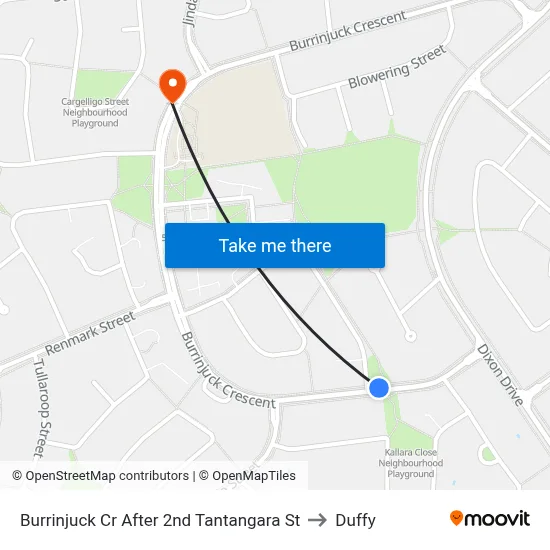 Burrinjuck Cr After 2nd Tantangara St to Duffy map